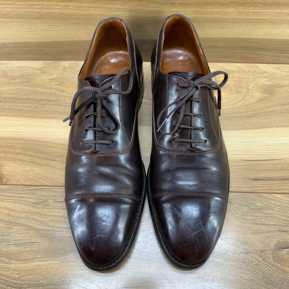 J. Fitzpatrick Cap Toe Mens US 7.5 E UK 6.5 Magnolia Brown Oxfords Dress Shoes